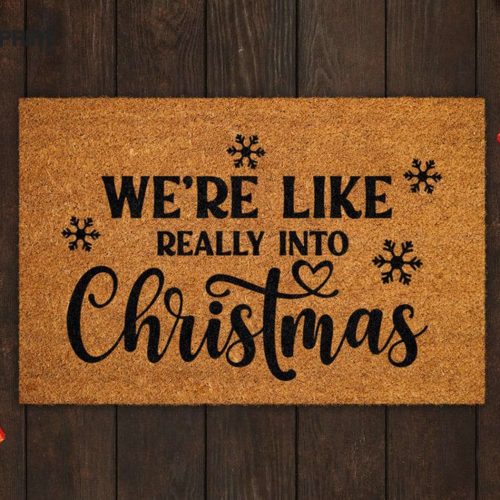 Festive Merry Christmas Doormat: Funny Coir Welcome Mat for Front Door - Christmas Coir Mats