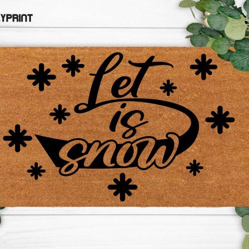 Personalized Merry Christmas Doormat: Custom Design Rug with Business Logo & Welcome Mat – Perfect Newlyweds Gift