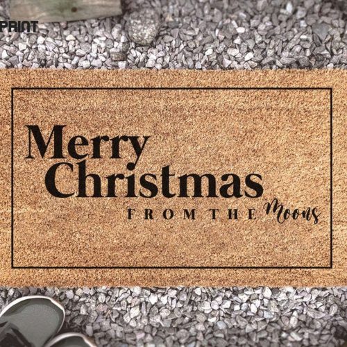 Personalized Merry Christmas Doormat: Family Name Holiday Porch Decorations & Rug
