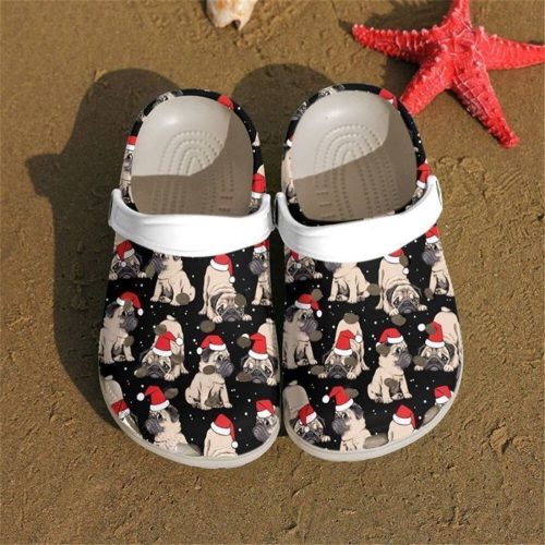 Spread Christmas Cheer with Crocs-Shoes Clog Shoes: Merry Pugmas Delight!