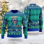 Merry Stitchmas Ugly Christmas Sweater – Funny Blue Alien Dog Xmas Sweatshirt Perfect Gift for Men Women & Kids – Blue Monster Shirt