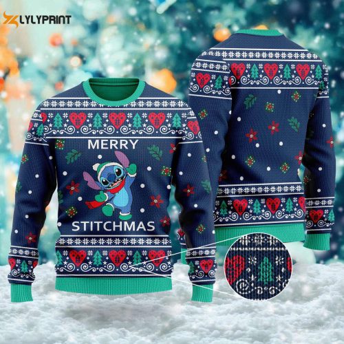 Merry Stitchmas Ugly Xmas Shirt & Alien Sweater: Unique Christmas Gift For Men Women & Kids