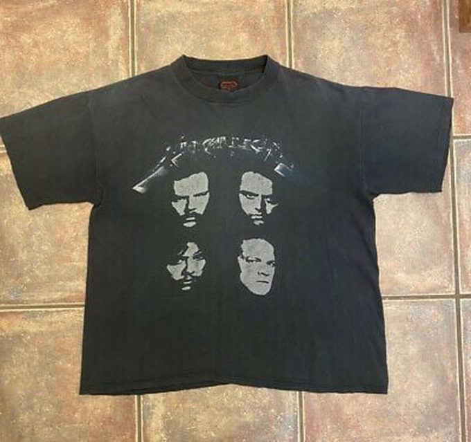 Metallica Vintage 1991 Tour Tshirt Single Stitch Made In Usa Black Metal Band Tee 6304