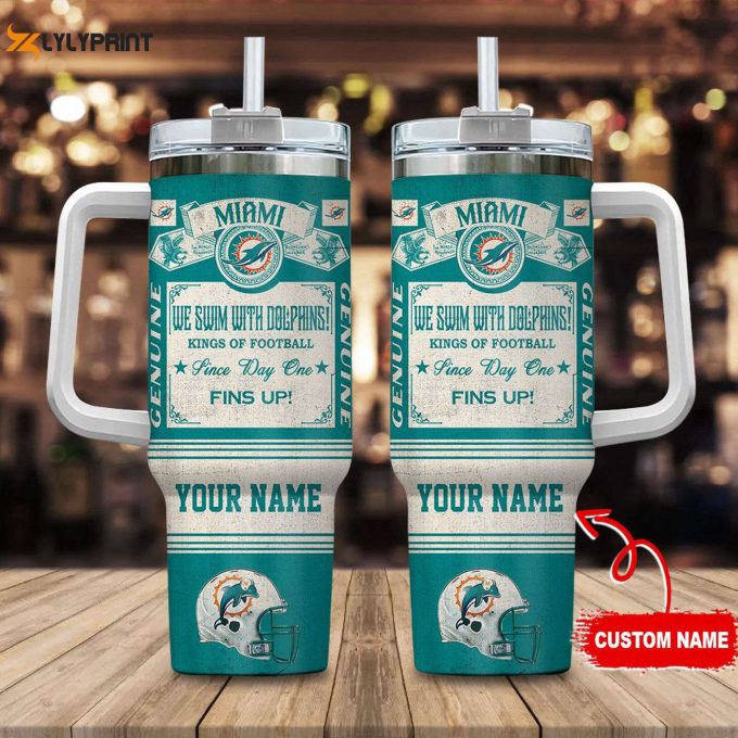 Vintage Miami Dolphins Nfl King Of Football 40Oz Tumbler – Custom Name Gift For Fans