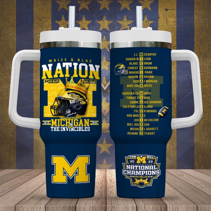 Michigan Wolverines Football 40Oz Stanley Tumbler – Perfect Gift For Sports Fans!