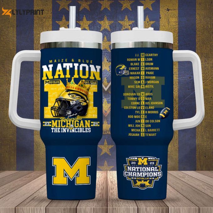 Michigan Wolverines Football 40Oz Stanley Tumbler – Perfect Gift For Sports Fans!