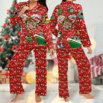 Mickey and Friends Cruise Christmas Pajamas Set Xmas Party Shirt Magic Kingdom Shirt Mickey Santa Hat Women Pajamas