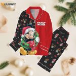 Mickey Christmas Pajamas Set: Santa Claus Thick PJs Disney Cartoon Pants – Perfect Xmas Gift for Men & Women!