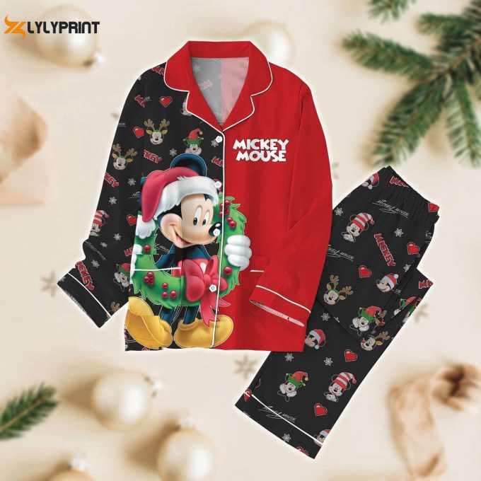 Mickey Christmas Pajamas Set: Santa Claus Thick Pjs Disney Cartoon Pants – Perfect Xmas Gift For Men &Amp;Amp; Women!