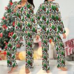 Disney Mickey & Friends Christmas Pajama Set: Festive Button Up Shirt Minnie Mouse Women s Pajamas Mickey Xmas Party Tee