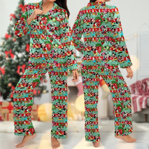 Mickey Minnie Christmas Pajamas Set: Cartoon Xmas Party Shirt Magic Kingdom Women Pajamas – Shop Now!