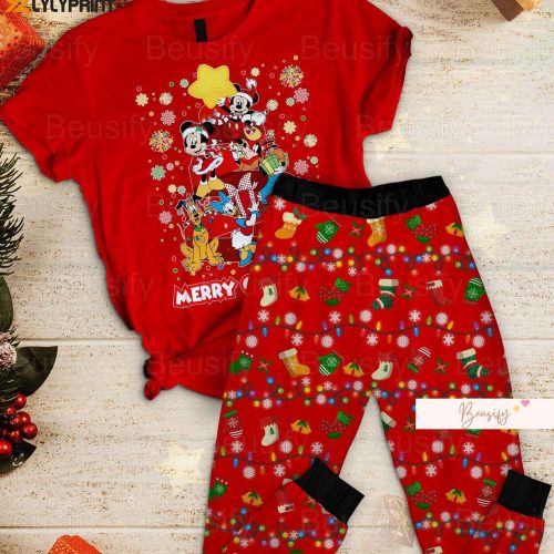 Mickey Mouse Pajama Set: Christmas T-Shirt Cartoon Pants & More for Festive Holiday Pajama Parties!