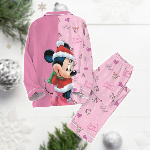 Minnie Christmas Pajama Set: Disney Xmas PJ Pants for Girls – Minnie Mouse Mickey Santa Hat Holiday PJs