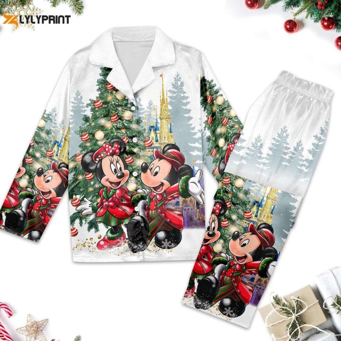 Minnie Mouse Christmas Pajamas Set Mickey Mouse Xmas Gift – Magic Kingdom Shirt