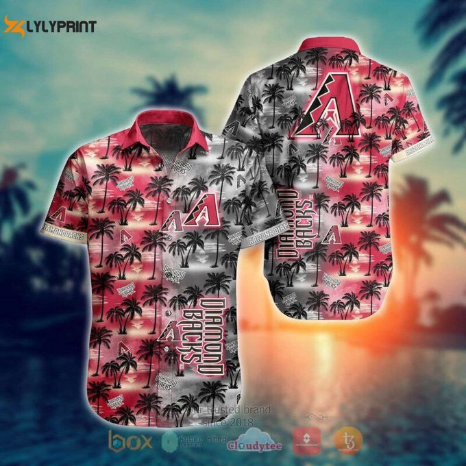 Mlb Arizona Diamondbacks Red Gray Hawaiian Shirt – Perfect Baseball Fan Gift Summer Aloha Style