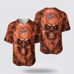 Unique & Expressive MLB Baltimore Orioles Baseball Jersey with Skull Design for Passionate Fans – Gift for Men Women