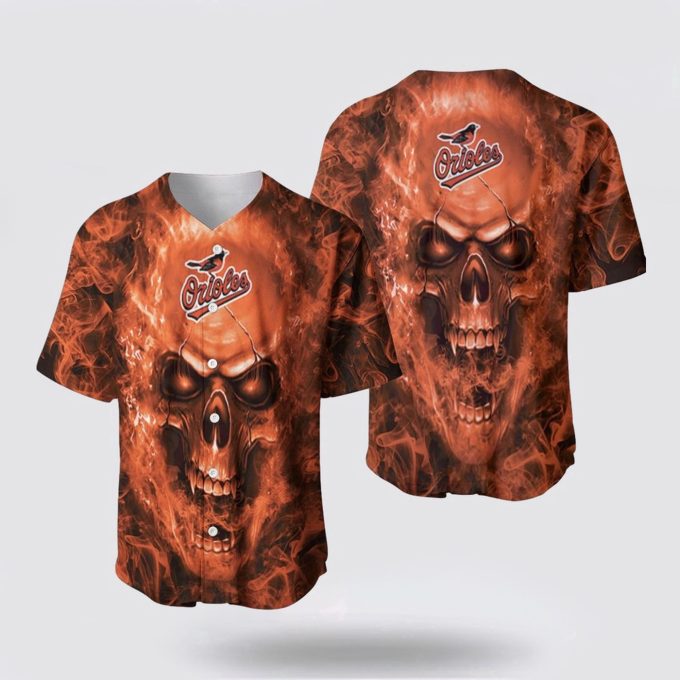 Unique &Amp; Expressive Mlb Baltimore Orioles Baseball Jersey With Skull Design For Passionate Fans – Gift For Men Women