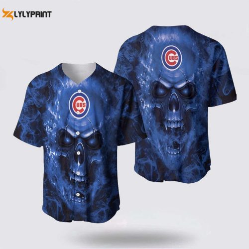 MLB Chicago Cubs Skull Baseball Jersey: Perfect Harmony of Skull and Baseball for Fans