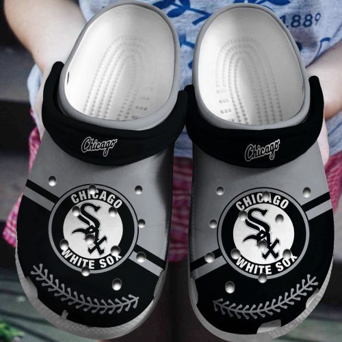 MLB Chicago White Sox Crocs: Grey-Black Clog Shoes for Baseball Fans