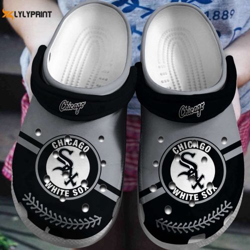 MLB Chicago White Sox Crocs: Grey-Black Clog Shoes for Baseball Fans