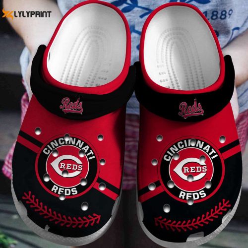 MLB Cincinnati Reds Crocs: Red-Black Baseball Fan Shoes – Clog Style