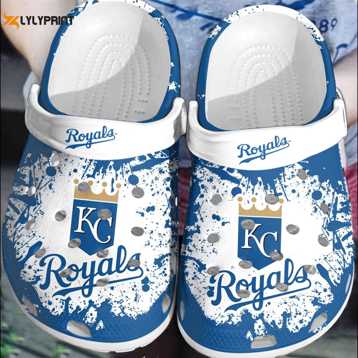 MLB Kansas City Royals Crocs: White-Blue Clog Shoes for Baseball Fans MLB Kansas City Royals Crocs: White-Blue Clog Shoes for Baseball Fans