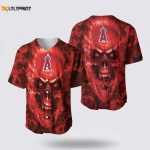 Los Angeles Angels Baseball Jersey Skull: Stylish Fusion of Sportiness & Personal Flair for MLB Fans – Gift for Men Women