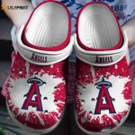 MLB Los Angeles Angels Crocs – White Red Baseball Fan Shoes