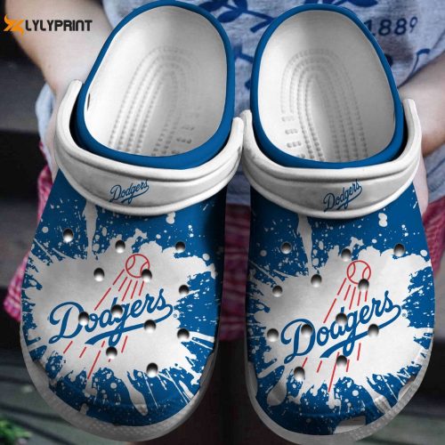 MLB Los Angeles Dodgers Crocs-Shoes: White Clog for Baseball Fans