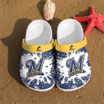 Milwaukee Brewers Crocs: Fan Baseball Clog Shoes with Paint Flakes – MLB Merchandise
