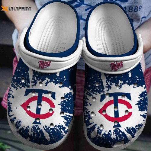 Minnesota Twins MLB Crocs Shoes: Fan Baseball Clog in White-Navy