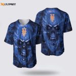 MLB New York Mets Baseball Jersey: Skull Adventure & Personality for Fans MLB New York Mets Baseball Jersey: Skull Adventure & Personality for Fans
