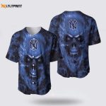 MLB New York Yankees Baseball Jersey: Stylish Skull Symbolizing Fan Passion