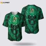 Oakland Athletics MLB Baseball Jersey: Breathable Comfortable Fan Gear with Skull Design