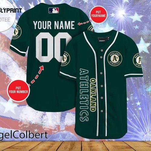 Custom MLB Oakland Athletics Jersey with Name & Number – V5 Unisex Shirt