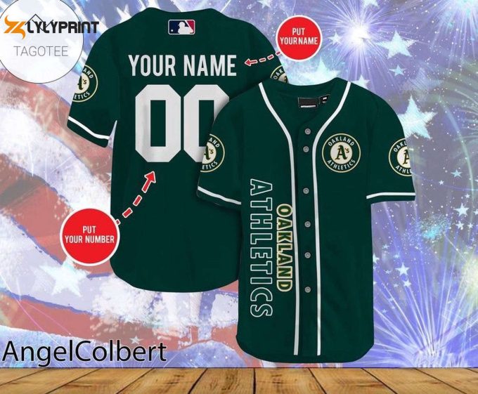 Custom Mlb Oakland Athletics Jersey With Name &Amp;Amp; Number – V5 Unisex Shirt