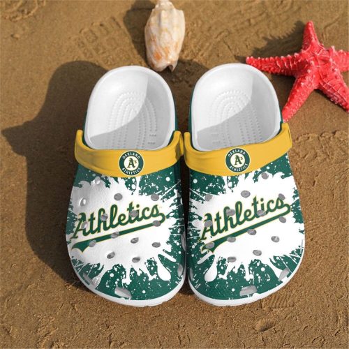 MLB Oakland Athletics Crocs: Green Baseball Fan Shoes – Perfect for A s Supporters!