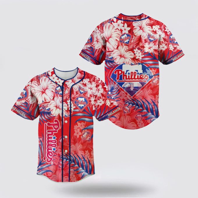 Authentic Mlb Philadelphia Phillies Baseball Jersey Flower – Perfect For Fans! – Gift For Men Women