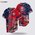 Show Your Fan Spirit with MLB Phillies US Flag Baseball Jersey – Perfect for Philadelphia Baseball Fans! – Gift for Men Women