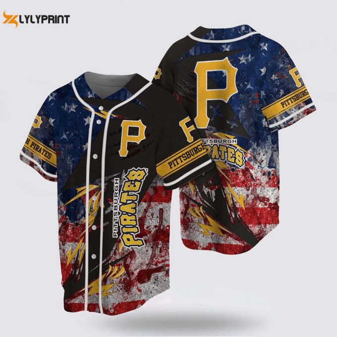 Pittsburgh Pirates Us Flag Baseball Jersey: Show Your Mlb Fan Spirit!