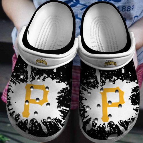Pittsburgh Pirates Crocs: Fan Baseball Shoes Clog – Black White MLB Gear