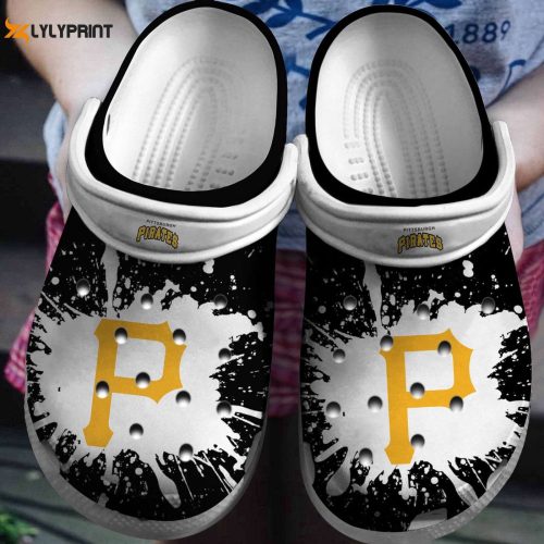 Pittsburgh Pirates Crocs: Fan Baseball Shoes Clog - Black White MLB Gear