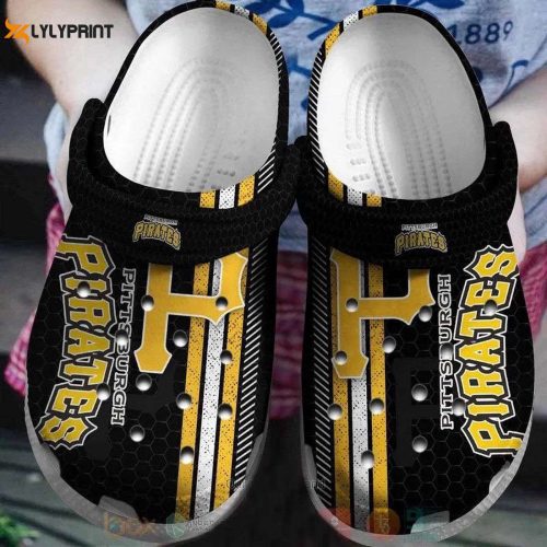 MLB Pittsburgh Pirates Crocs: Black Yellow Clog Shoes for Fans