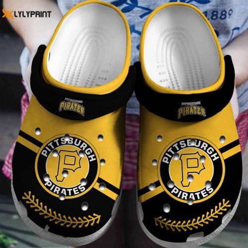 Pittsburgh Pirates MLB Crocs: Yellow-Black Clog Shoes for Baseball Fans