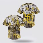 Flower-Inspired MLB San Diego Padres Baseball Jersey for Fans – Stylish & Authentic – Gift for Men Women