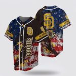 MLB San Diego Padres Baseball Jersey: Show Your Patriotism with US Flag Fan Jersey