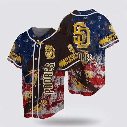 MLB San Diego Padres Baseball Jersey: Show Your Patriotism with US Flag Fan Jersey