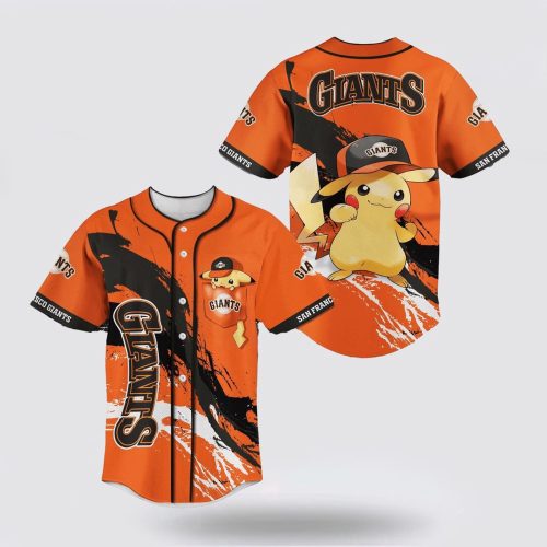 MLB San Francisco Giants Pikachu Pokemon Jersey: Perfect for Fans!