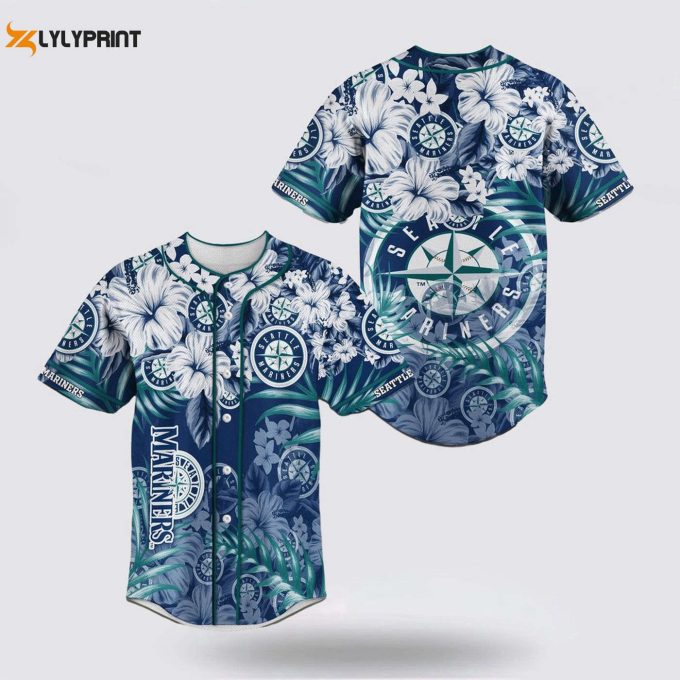 Seattle Mariners Mlb Jersey: Flower Design For Fans – Show Your Support!