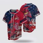 Show Your MLB Pride with the St Louis Cardinals US Flag Baseball Jersey!